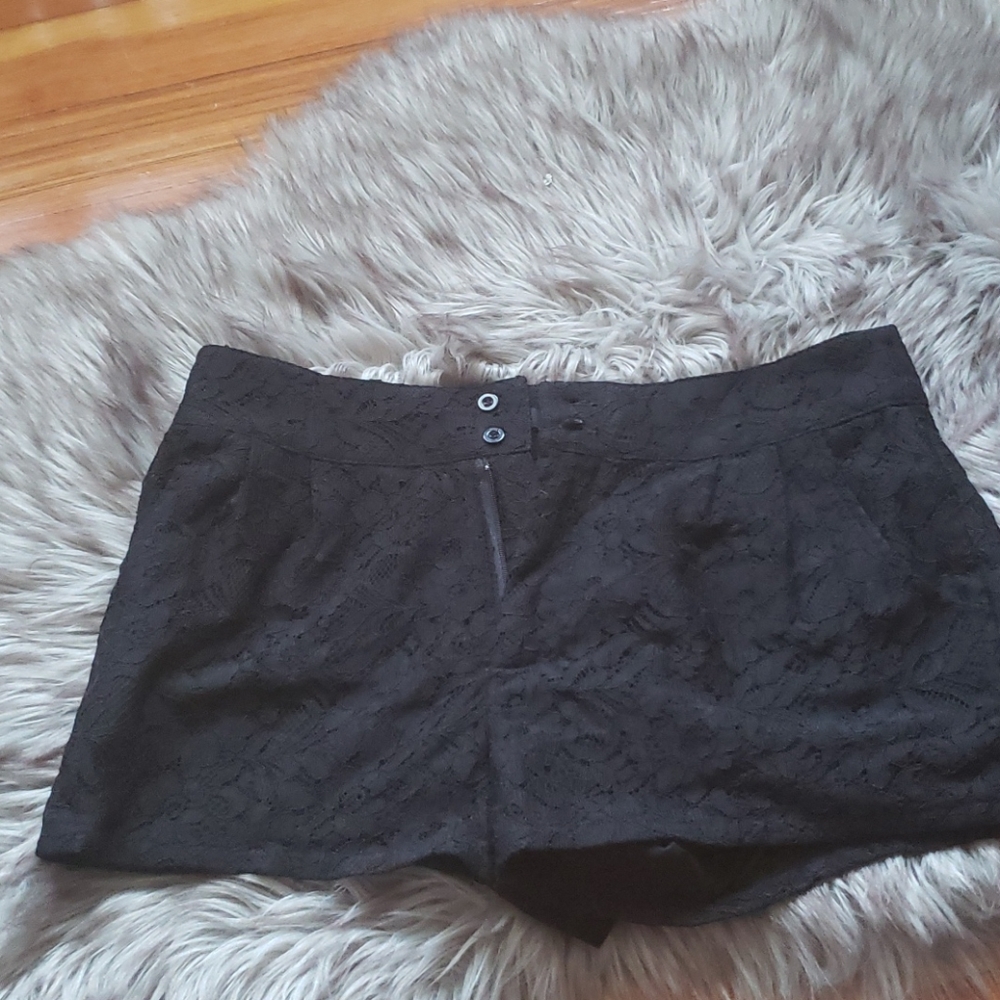 Black lace shorts